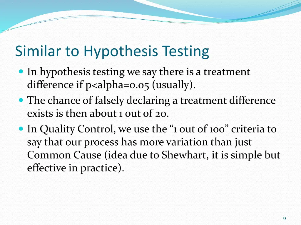 similar to hypothesis testing