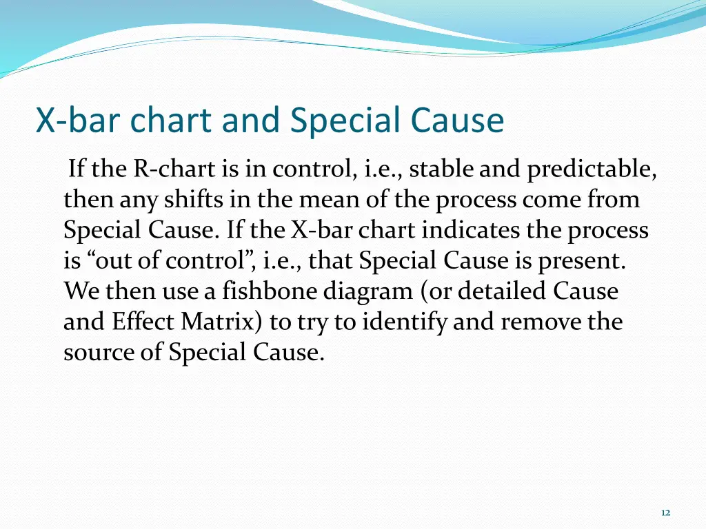 x bar chart and special cause