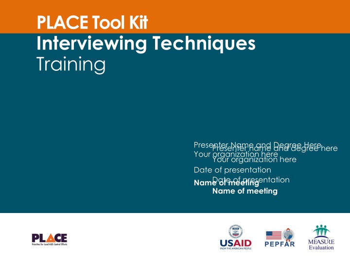 place tool kit interviewing techniques training