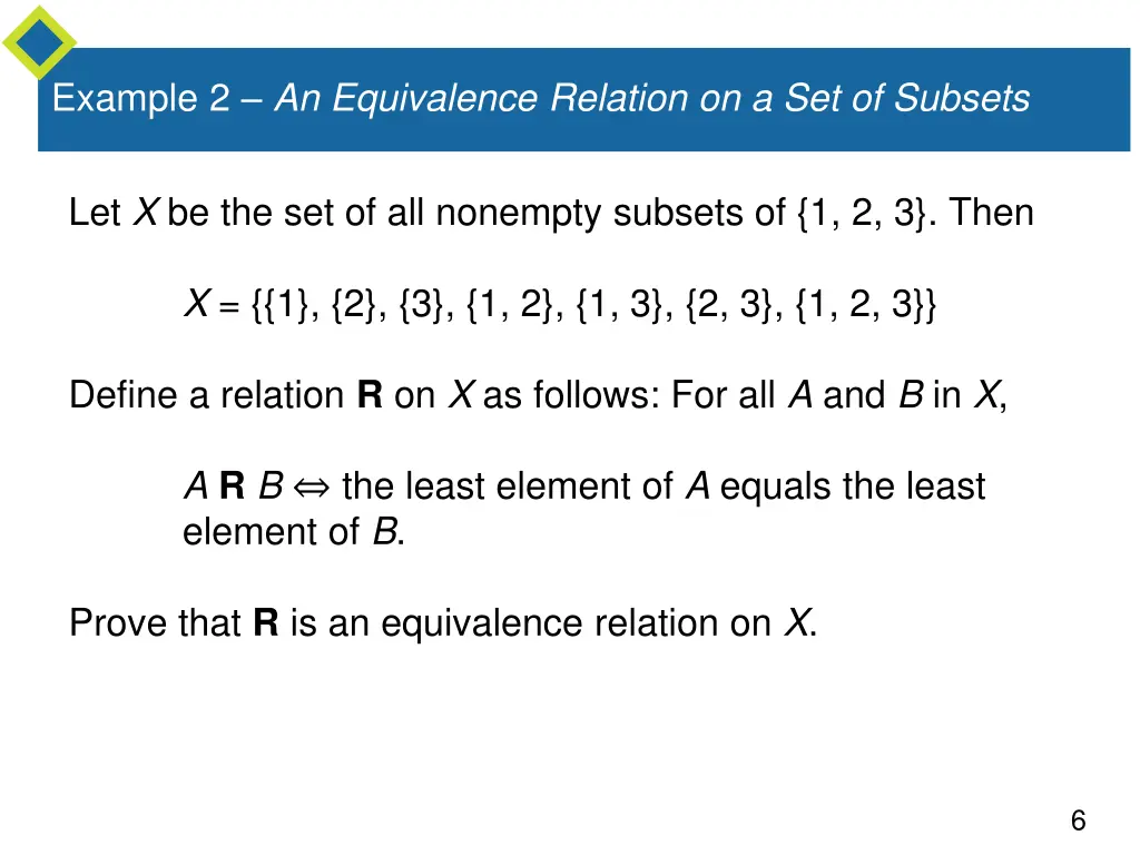 example 2 an equivalence relation