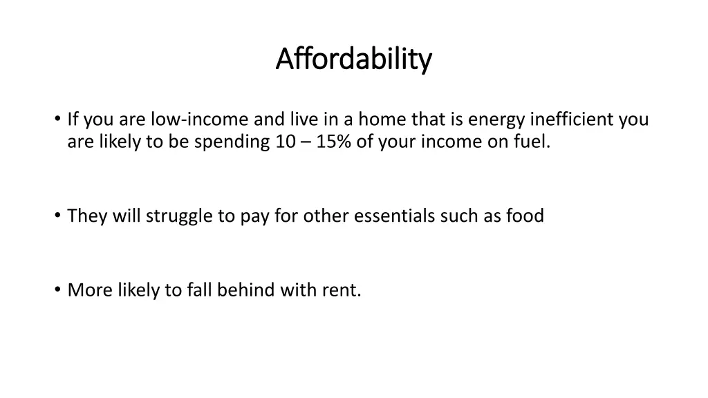 affordability affordability