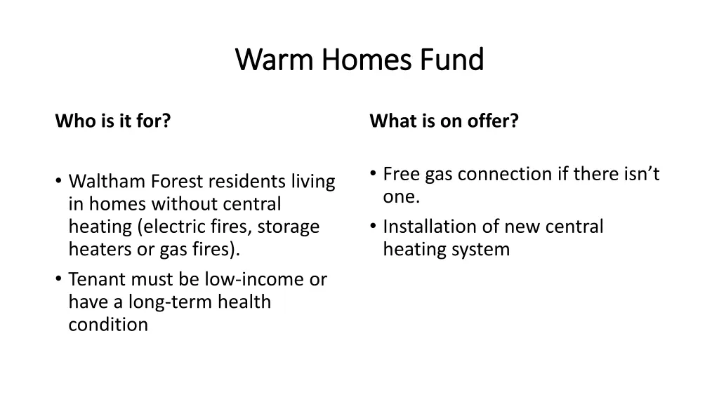 warm homes fund warm homes fund