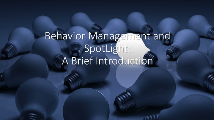 behavior management and spotlight a brief