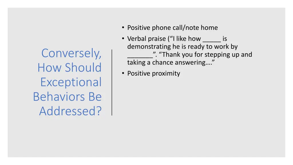 positive phone call note home verbal praise