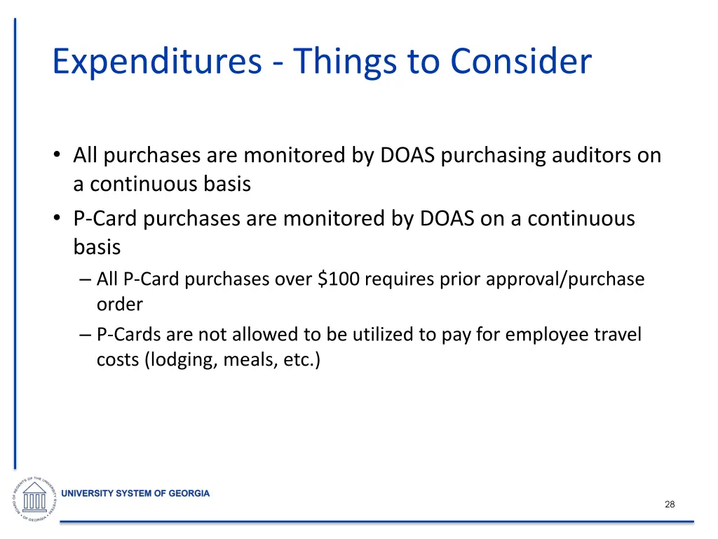 expenditures things to consider 1