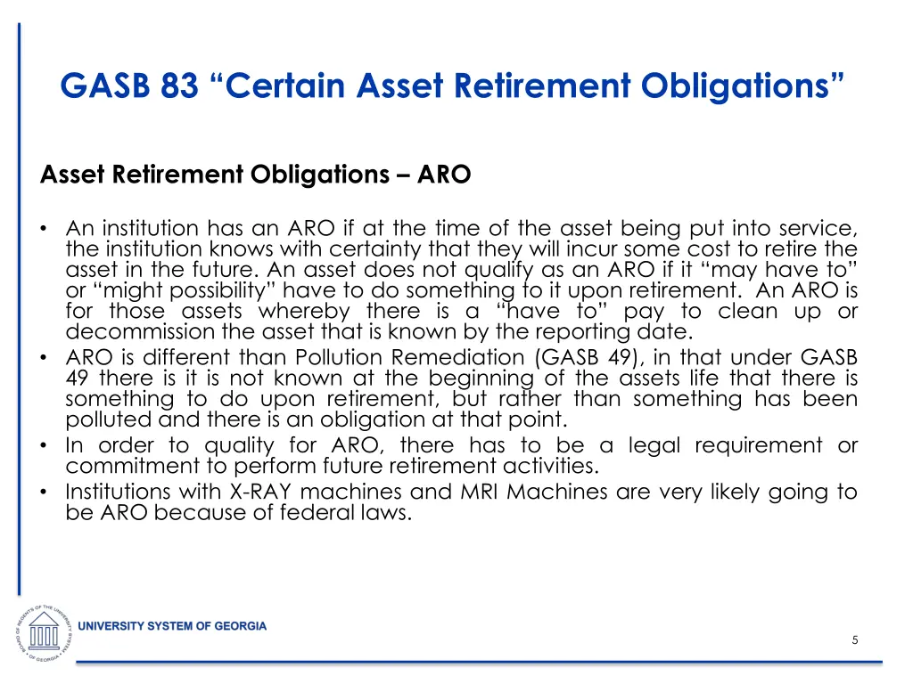 gasb 83 certain asset retirement obligations