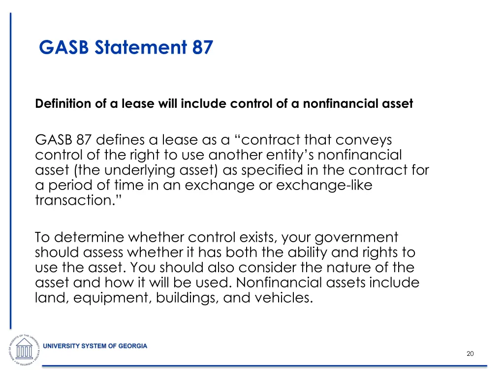 gasb statement 87 1