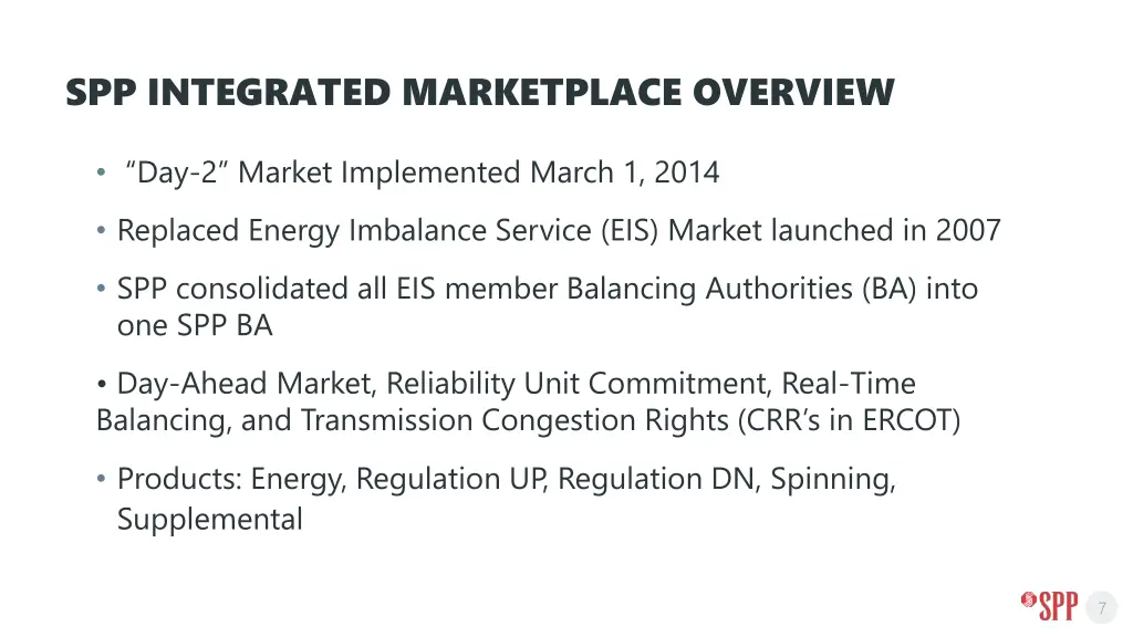 spp integrated marketplace overview