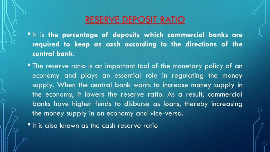 reserve deposit ratio