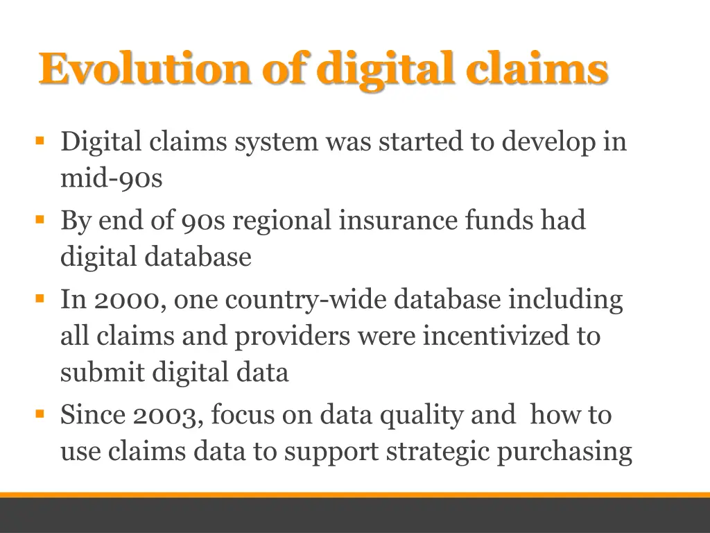 evolution of digital claims