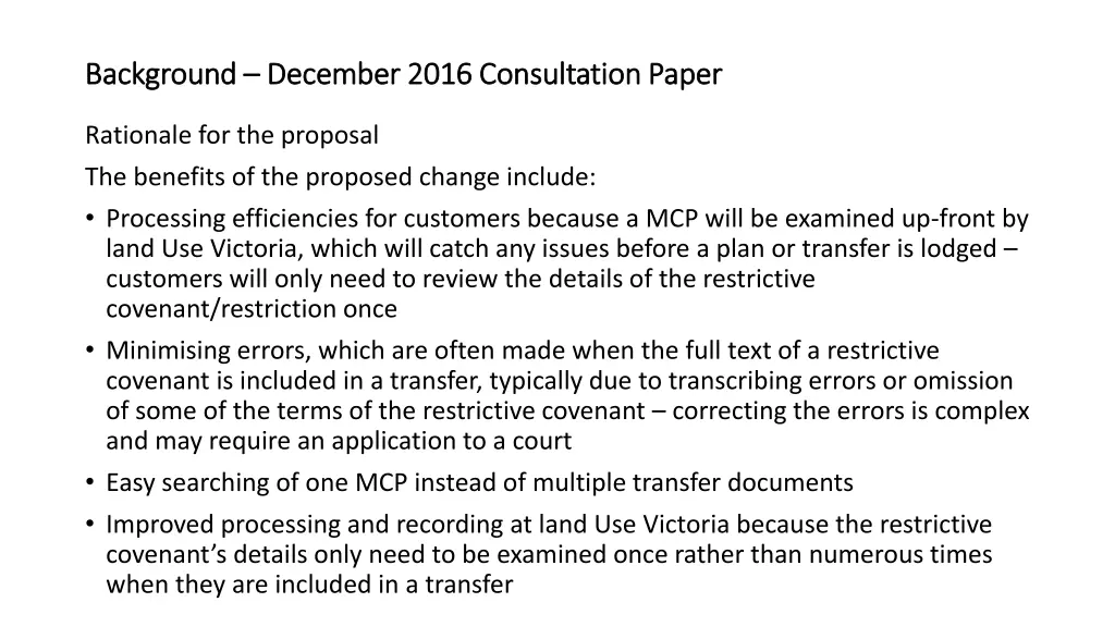 background background december 2016 consultation