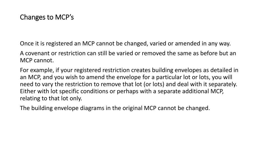 changes to mcp s changes to mcp s