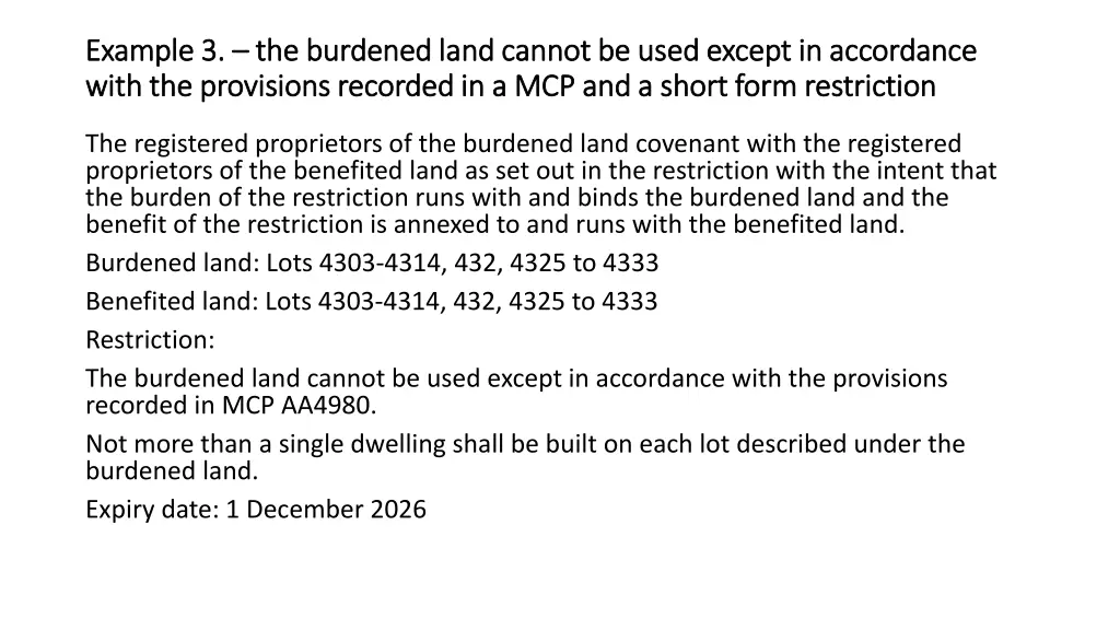 example 3 example 3 the burdened land cannot