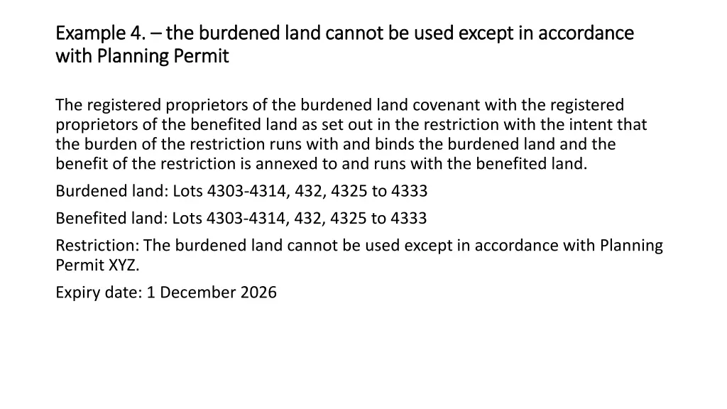 example 4 example 4 the burdened land cannot