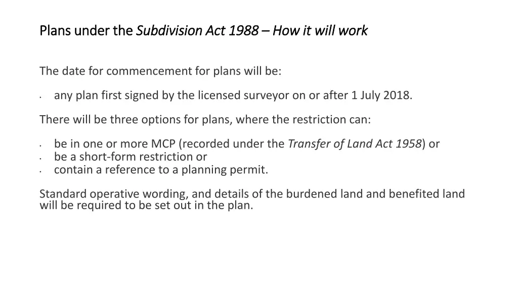 plans under the plans under the subdivision