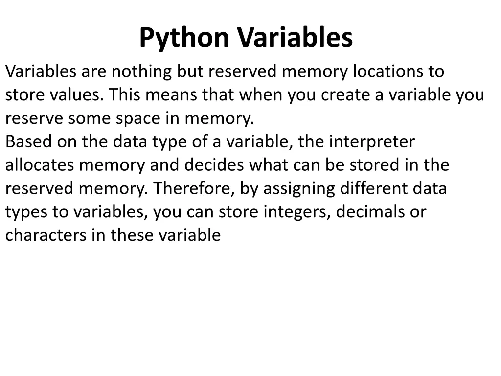 python variables