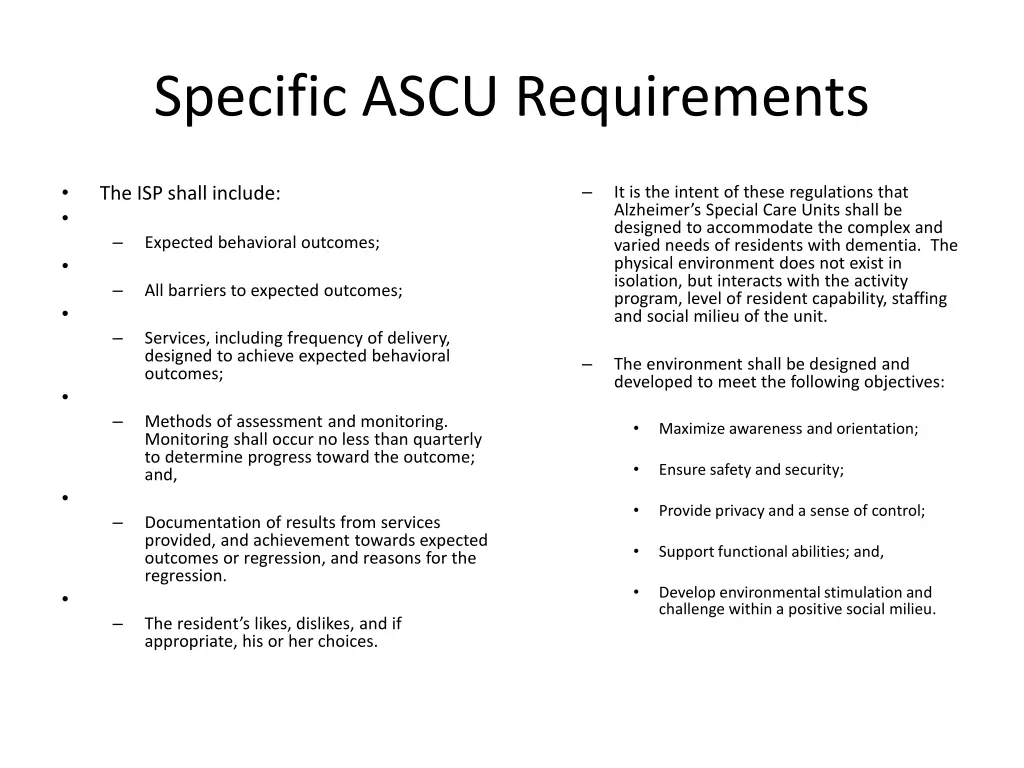 specific ascu requirements 2