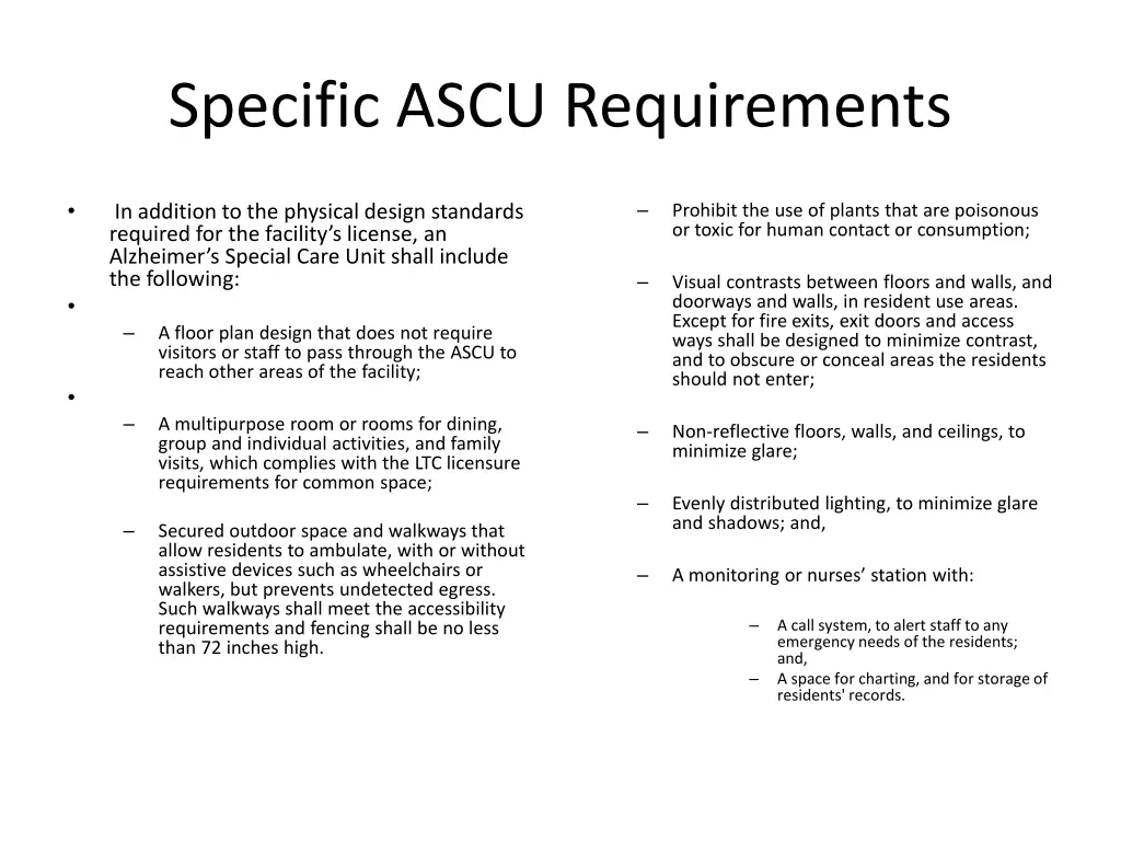 specific ascu requirements 3