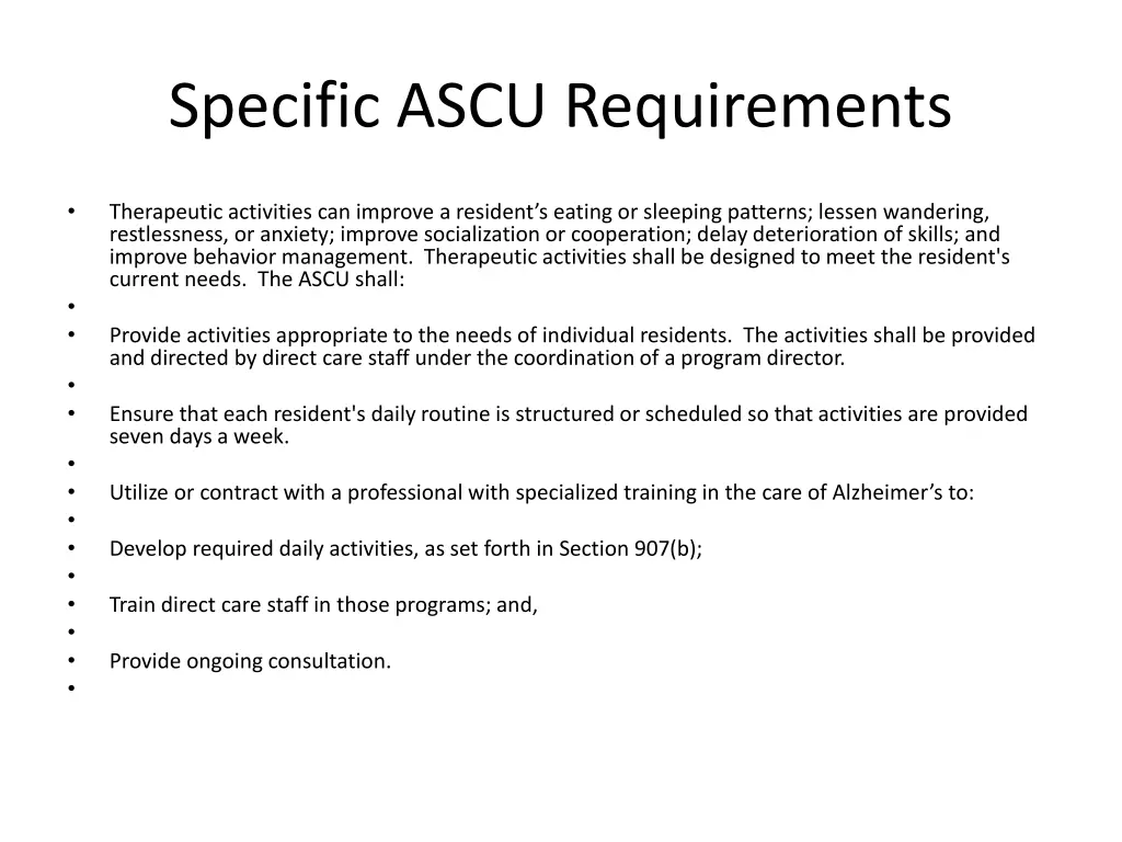 specific ascu requirements 7