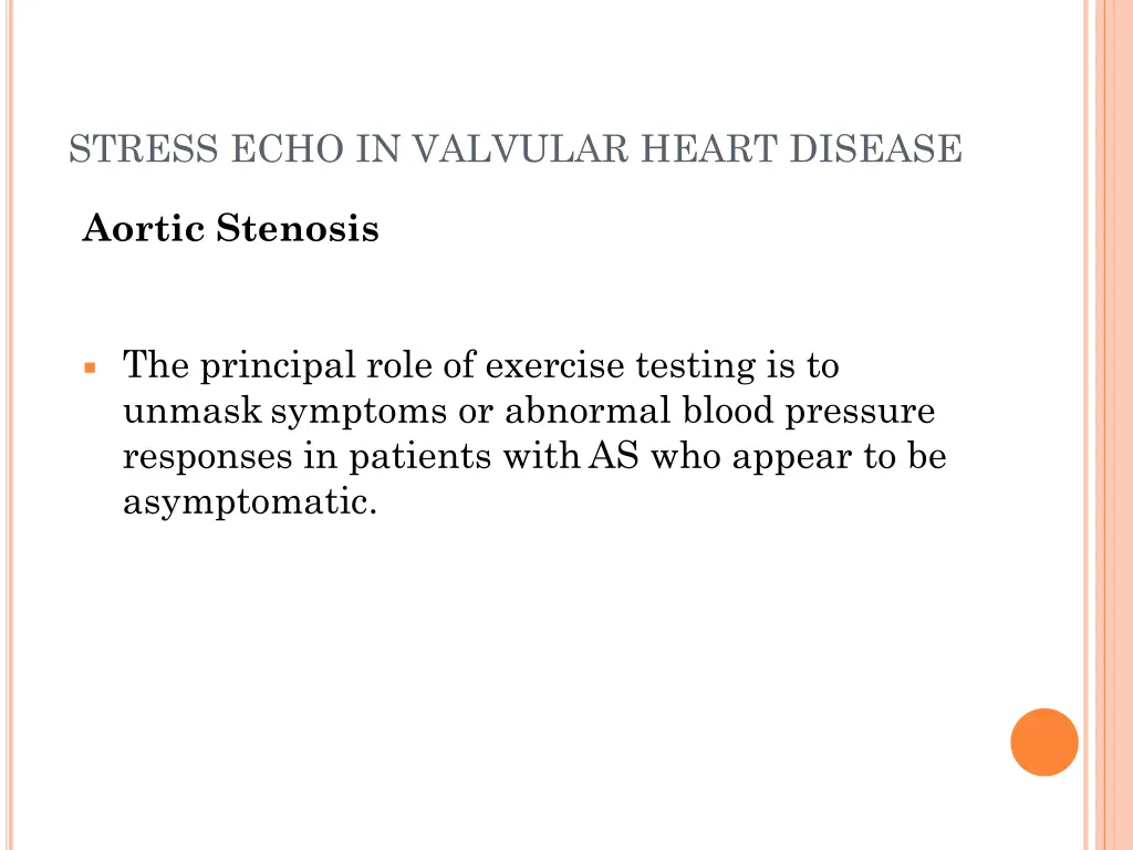 stress echo in valvular heart disease