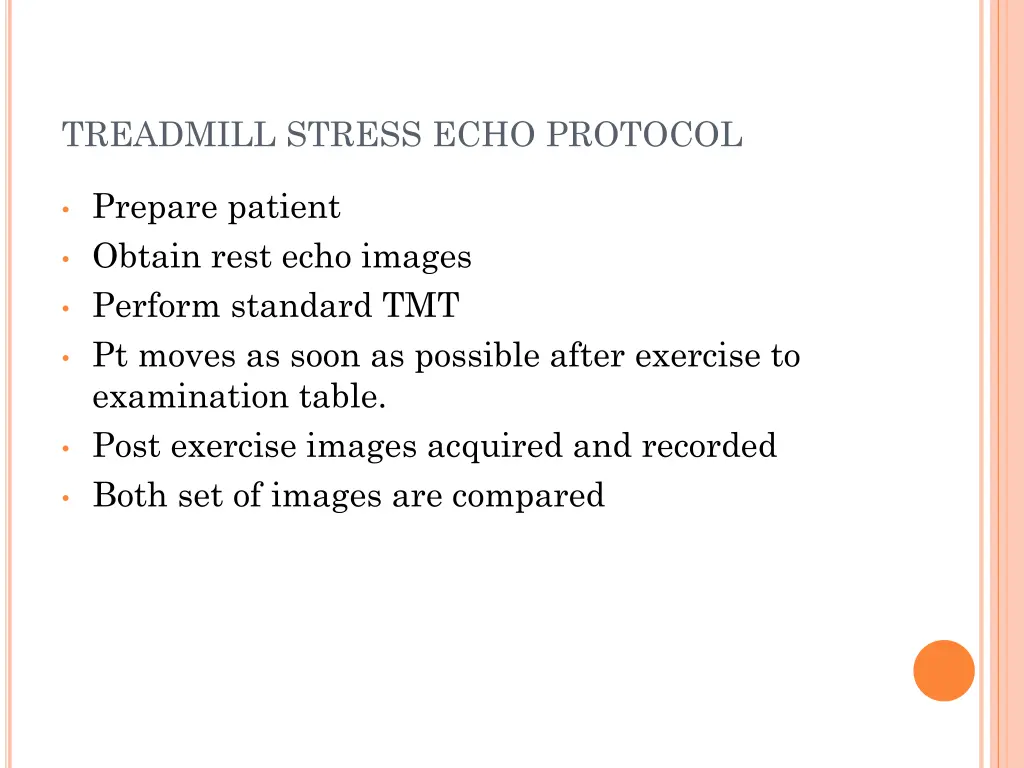 treadmill stress echo protocol