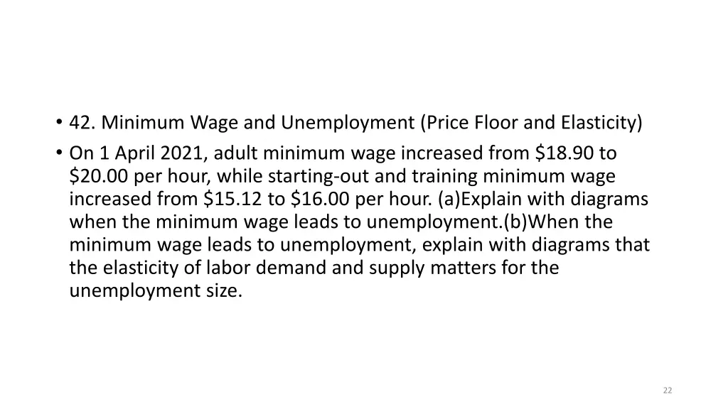 42 minimum wage and unemployment price floor