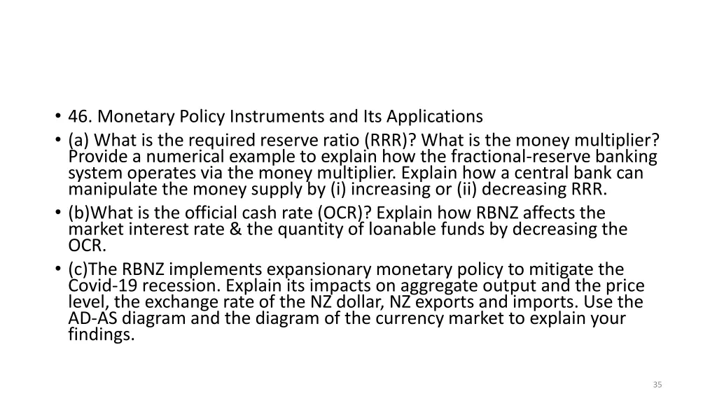 46 monetary policy instruments