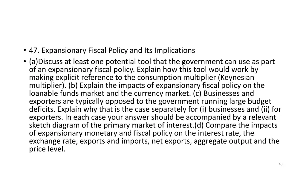 47 expansionary fiscal policy