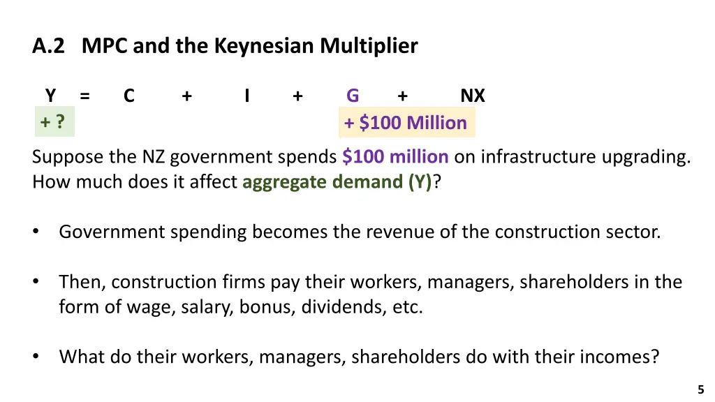 a 2 mpc and the keynesian multiplier