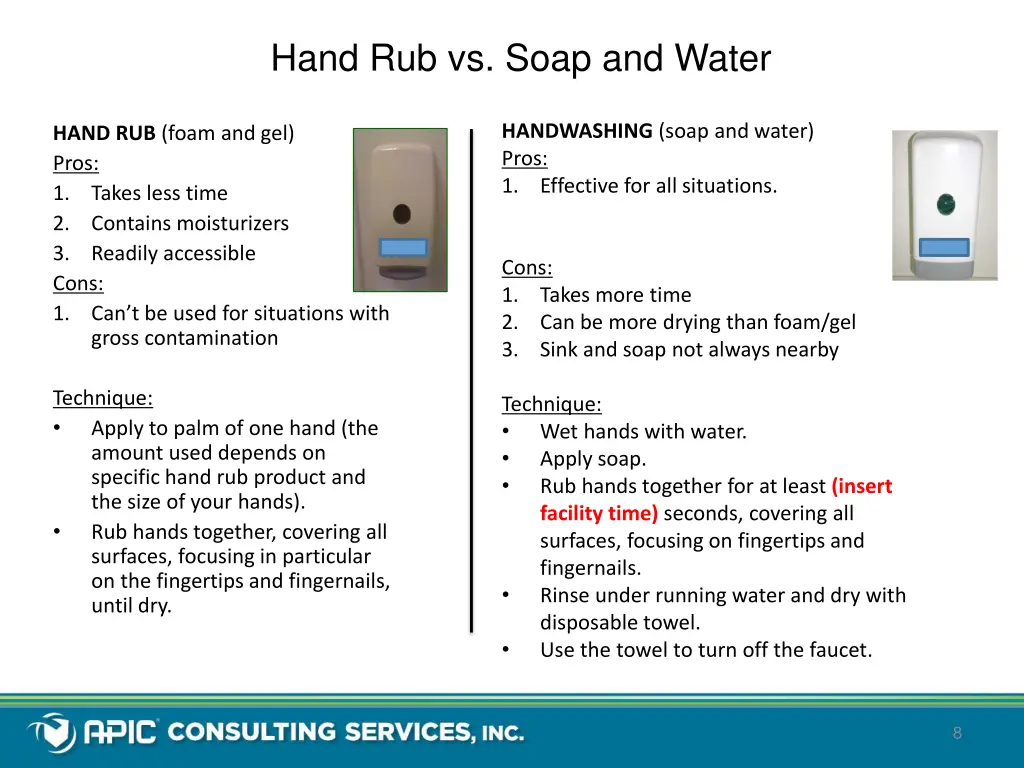 hand rub vs soap and water