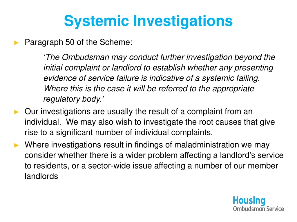 systemic investigations