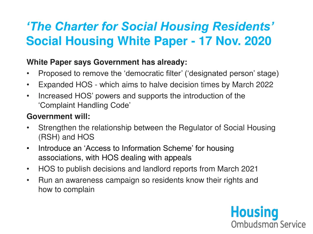 the charter for social housing residents social