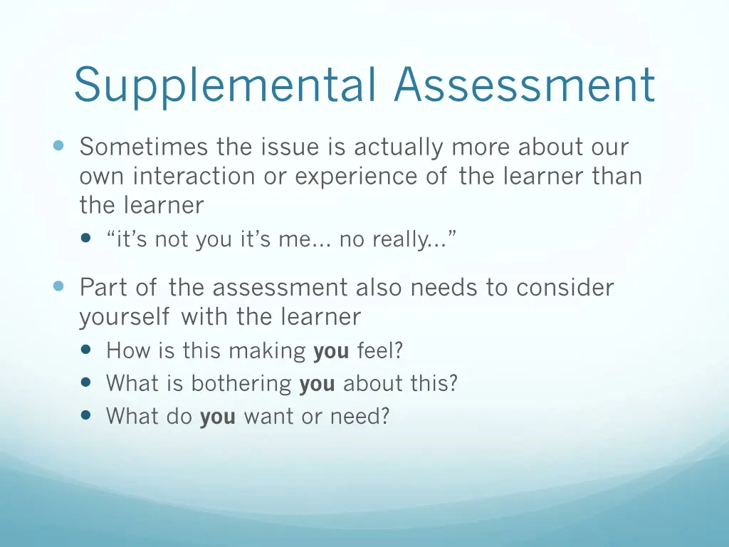 supplemental assessment