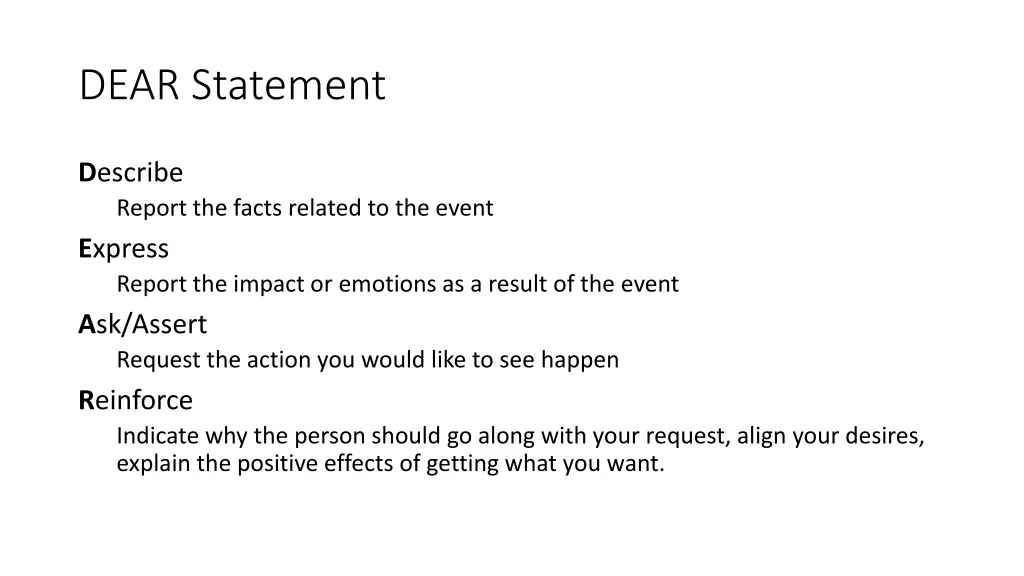 dear statement