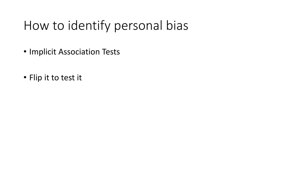 how to identify personal bias