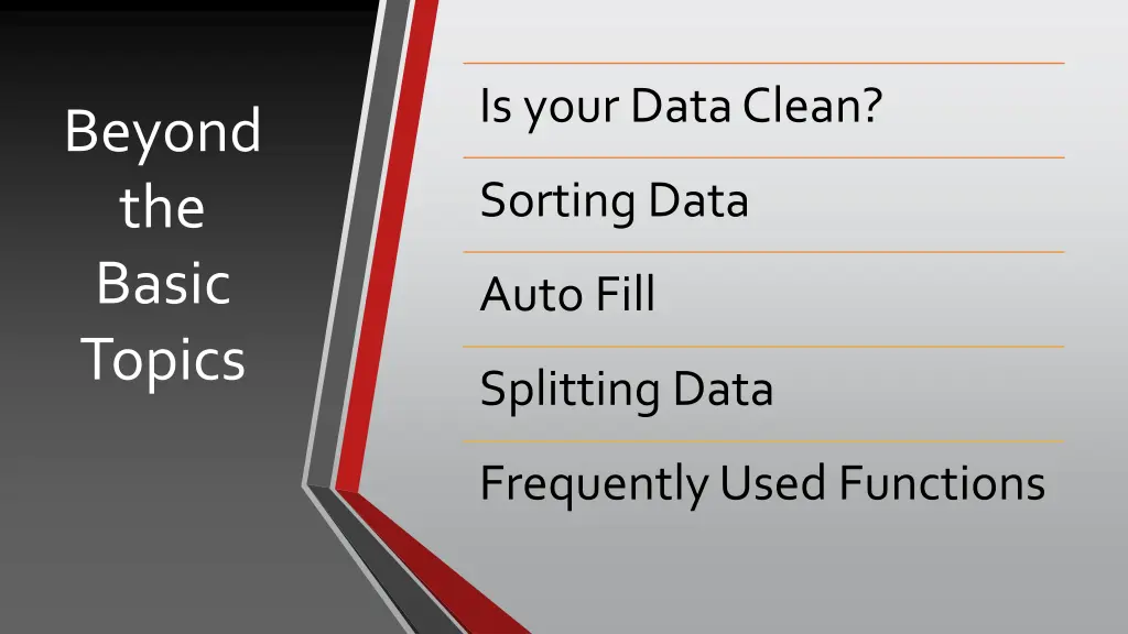 is your data clean