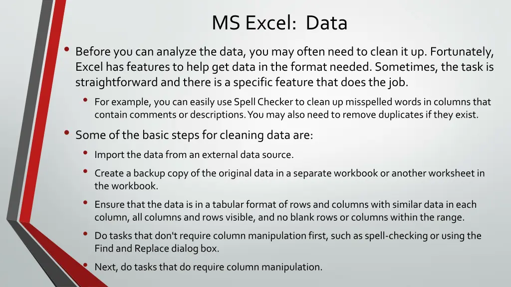 ms excel data 1