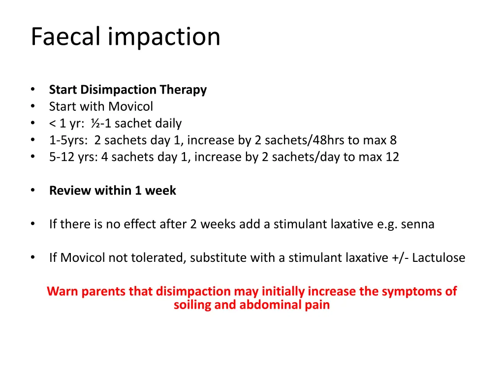 faecal impaction