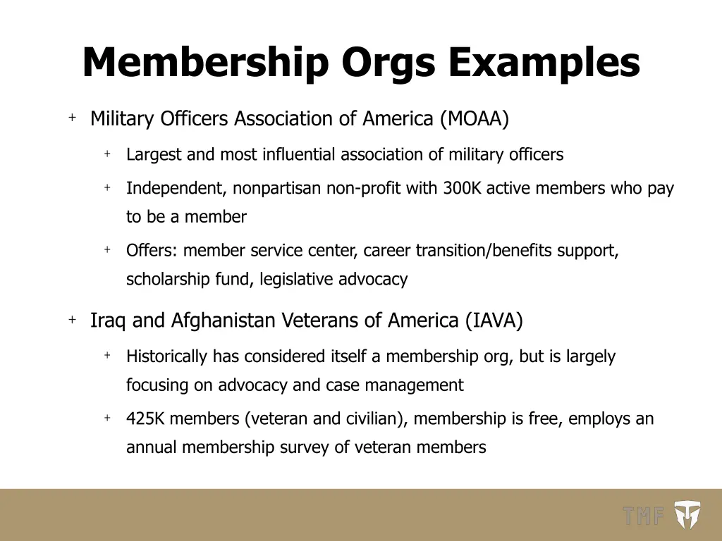 membership orgs examples