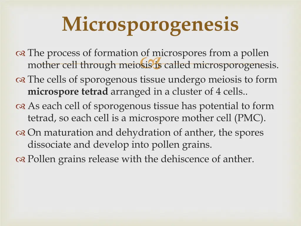 microsporogenesis