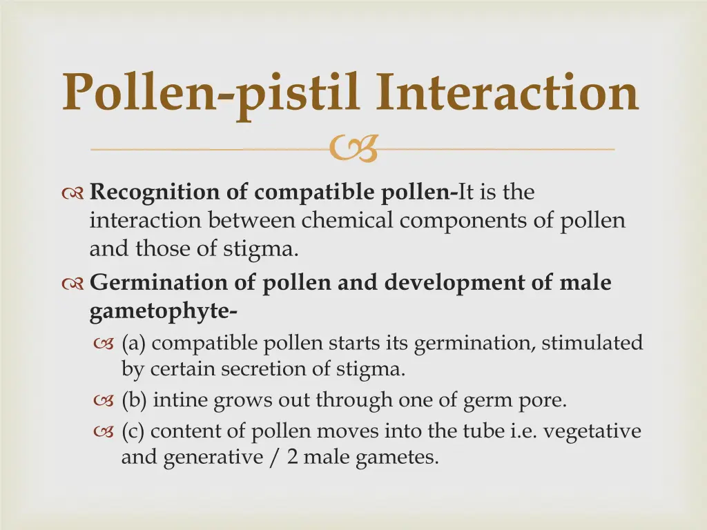 pollen pistil interaction