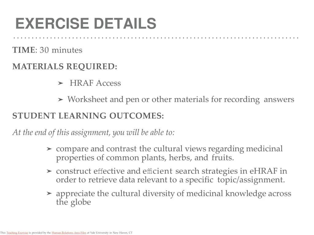 exercise details