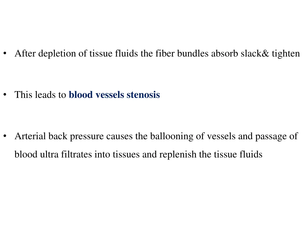 after depletion of tissue fluids the fiber