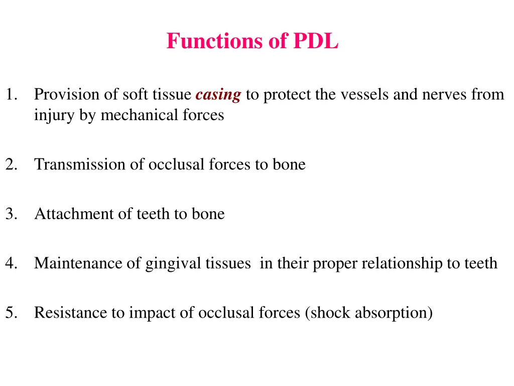 functions of pdl