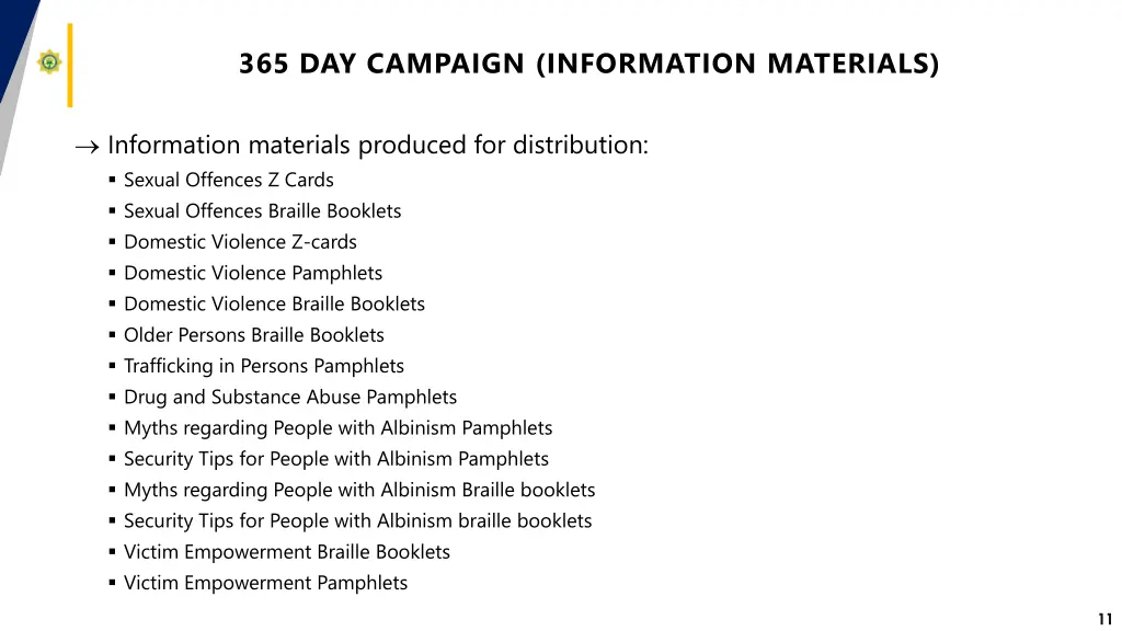 365 day campaign information materials