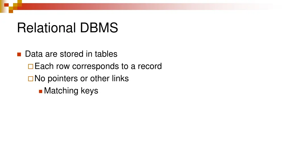 relational dbms