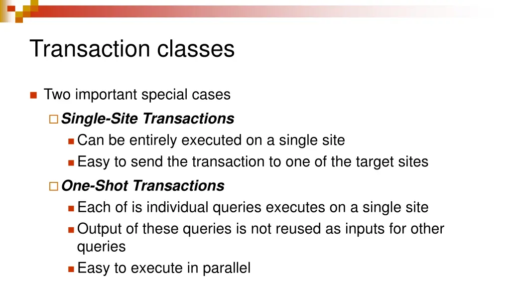 transaction classes