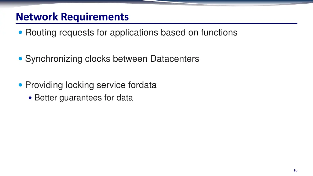 network requirements routing requests