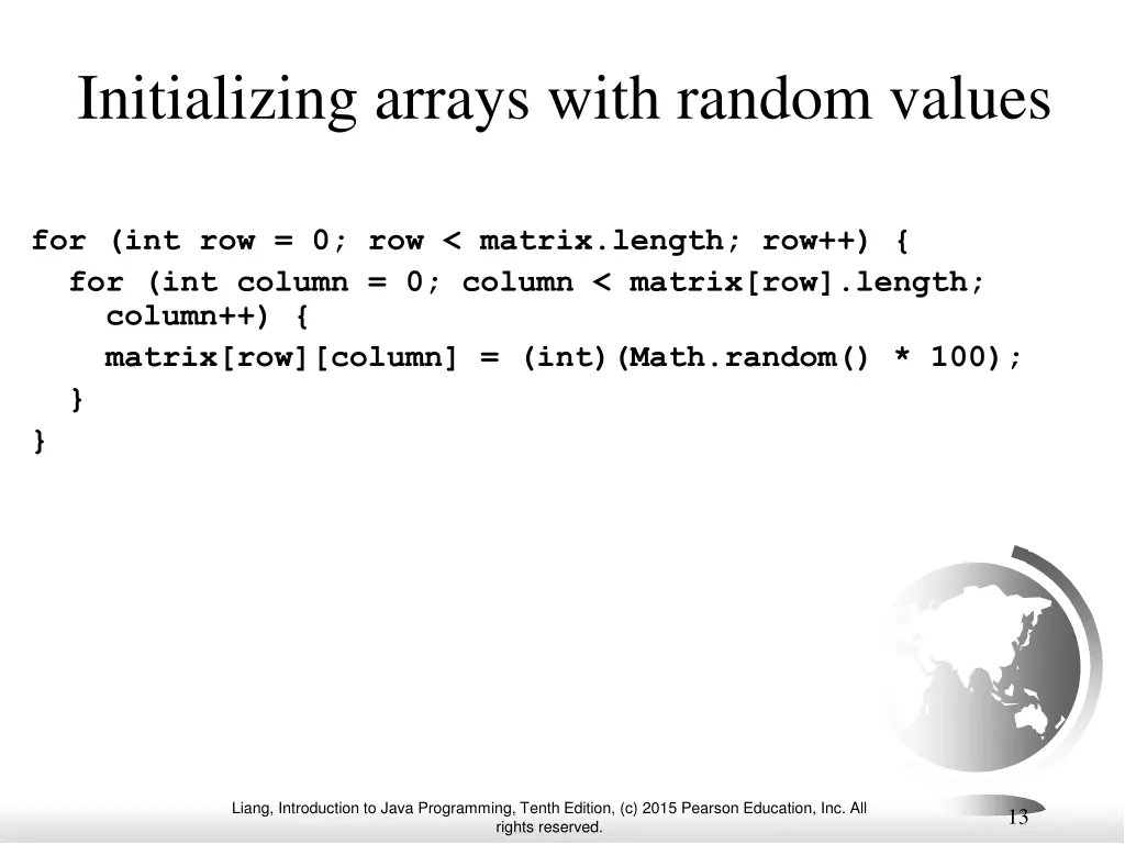 initializing arrays with random values