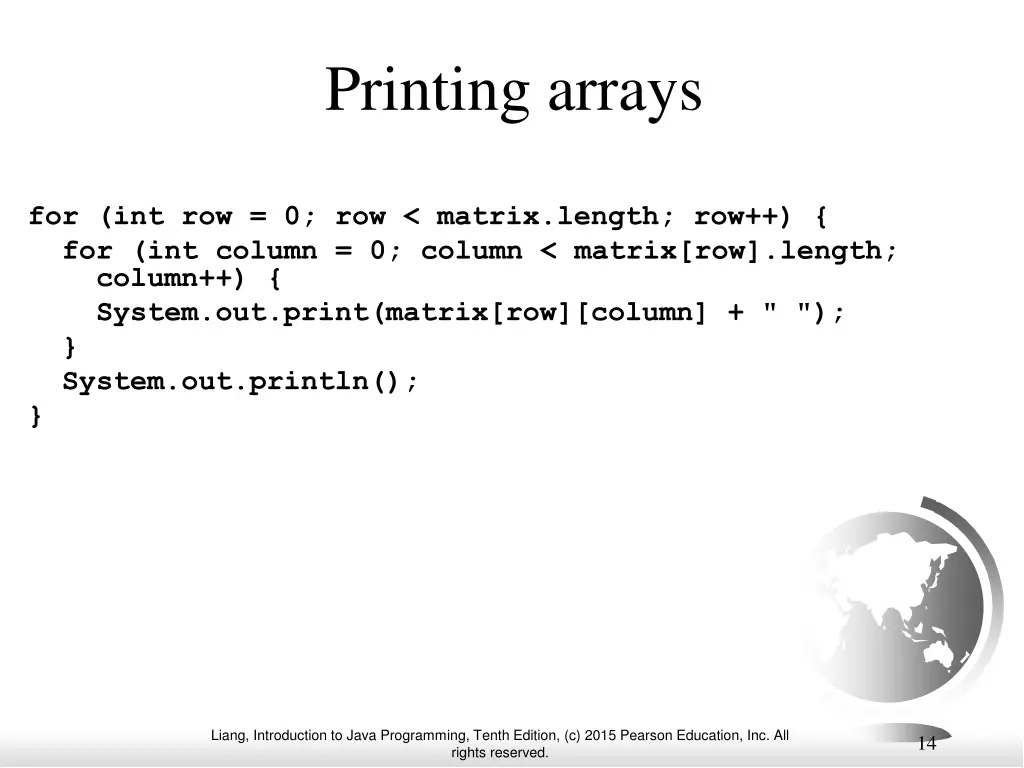 printing arrays